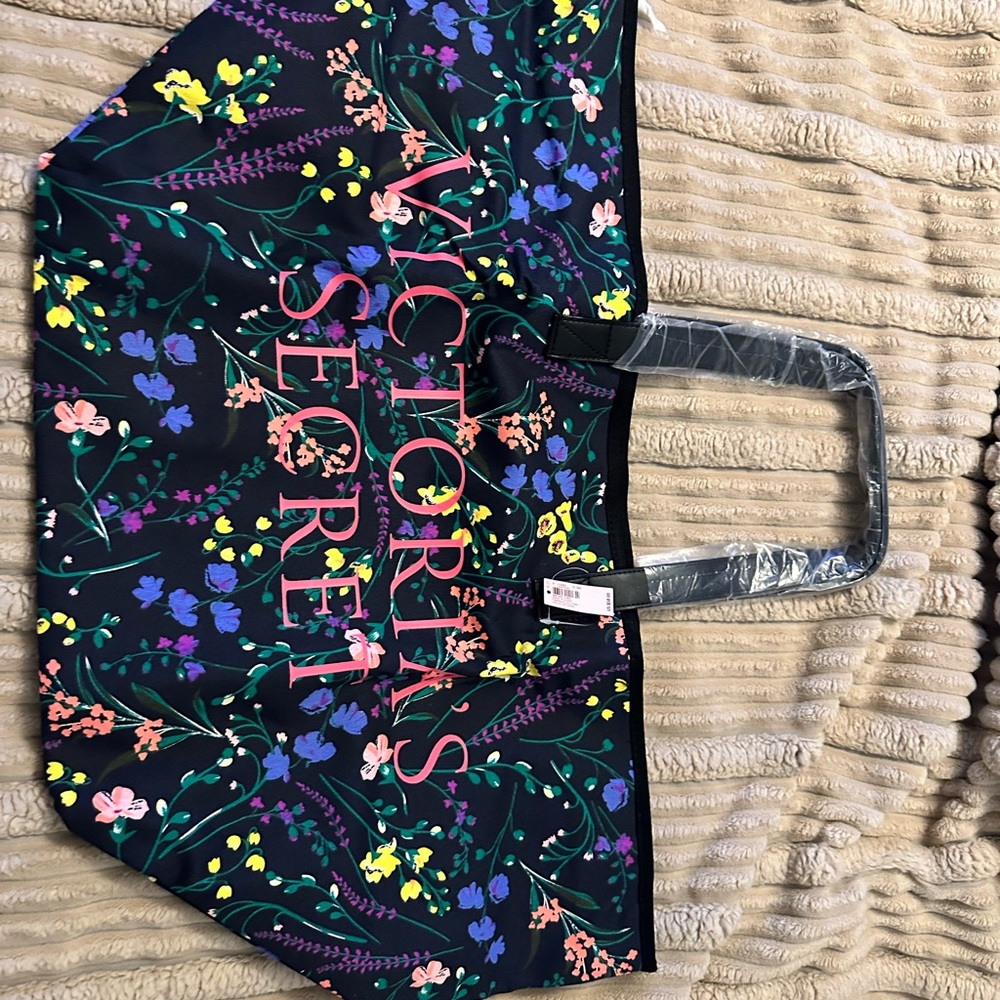 Victoria's Secret Floral Tote Bag - with Multicolor Flowers nwt